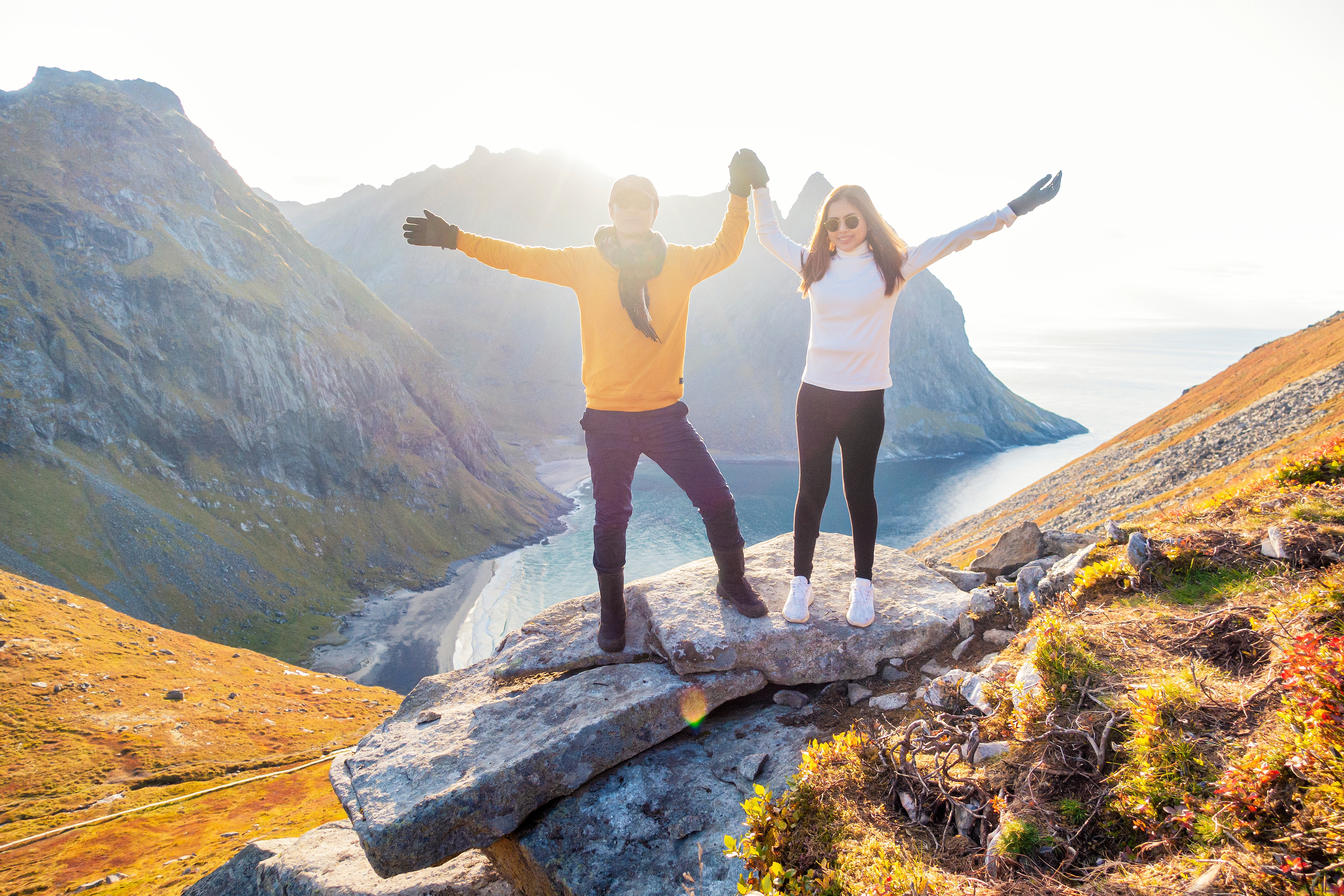 Kleurrijke huisjes in een Noors vissersdorp